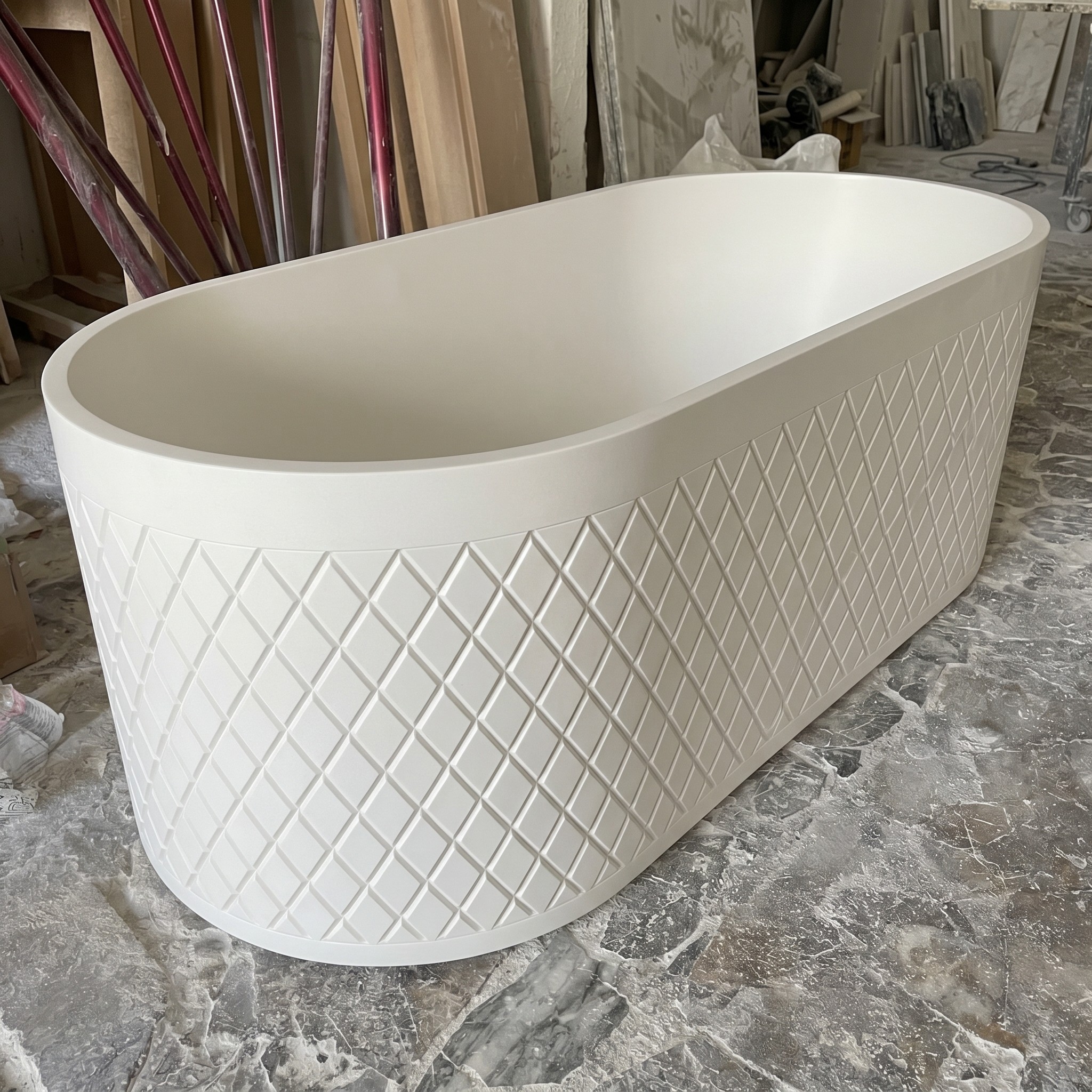 Crystal Diamond Solid Surface Freestanding Bathtub Made in Turkey